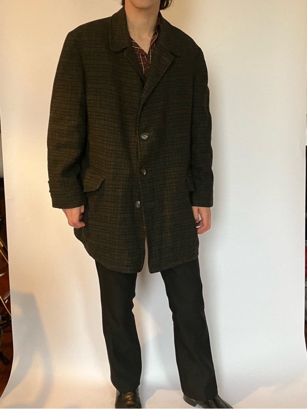McGregor Dark Green & brown tweed jacket with faux fur lining. Size 44
